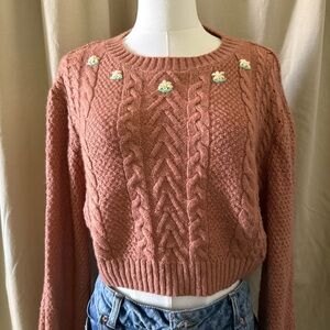 Wild Fable Cable Knit Sweater - Dusty Rose
